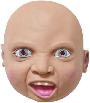 Realistic smile crying boy baby hood crying face baby mask hood Halloween party haunted house horror mask