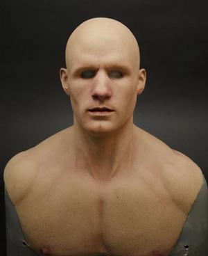 Halloween latex mask headdress independent muscle male face props cos mask headdress