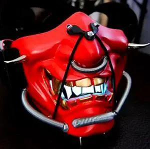 Tsushima Soul Halloween Ball Laughing Prajna Devil Horror Female Adult Male Grimace Half Face Tactical Mask