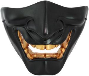 Halloween prajna mask half face Japanese adult grimace demon Japanese resin horror tactical mask