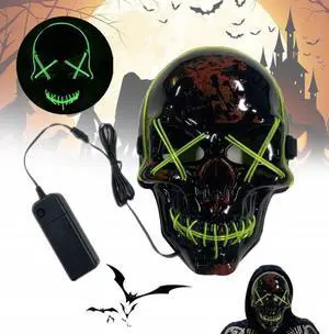 Halloween LED luminous mask, LED scary skull mask, scary role-playing mask, suitable for holiday party costumes