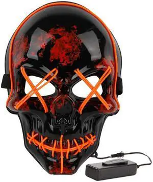 Halloween LED luminous mask, LED scary skull mask, scary role-playing mask, suitable for holiday party costumes