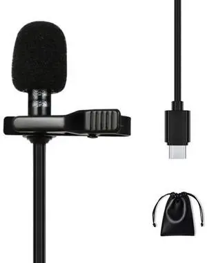Professional Grade Lavalier Lapel Microphone Omnidirectional Mic USB 3.5MM Type C Lavalier Microphone Recording Mic for YouTube,Interview,Video (Type-C)