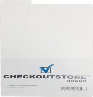 25 CheckOutStore White Plastic Record Dividers 12 1/2 x 13 for 12" LP Vinyl 33 RPM Albums