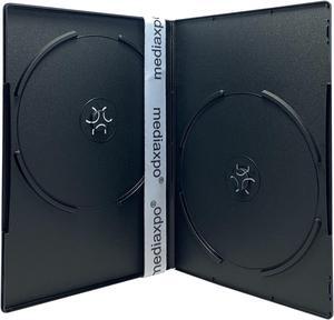 25 PREMIUM SLIM Black Double DVD Cases 7MM (100% New Material)