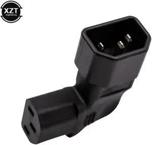 Universal IEC 320 C14 Male To C13 Right Angle Plug Power Adapter Converter For AC Power Supply Electrical Socket Outlets