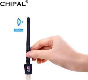 CHIPAL Mini 300Mbps Wireless Wifi Adapter USB Wifi Receiver 2dB Antenna Lan Network Card 802.11n/b/g High Speed Wifi Adaptador