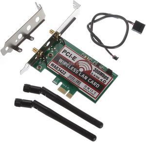 300Mbps Dual-Band Wireless Wifi LAN Network 2 Antenna PCI- E PCI Express Adapter Ethernet Card + Bluetooth -compatible4.0 for PC