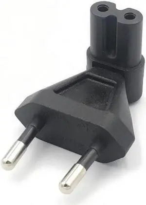 OIAGLH EU TO IEC320 C7 conversion plug European 2 Pin to IEC 320 C7 RIght Angle AC adapter