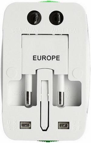 OIAGLH All in One Universal International Plug Adapter 2 USB Port World Travel AC Power Charger Adaptor with AU US UK EU converter Plug