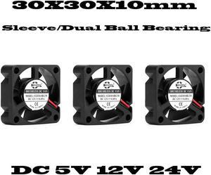 FOR 2pcs 3D Printer Mini Fan 3010 30MM 303010MM DC 5V 12V 24V for Graphics Card Cooling Fan 2Wire 2Pin