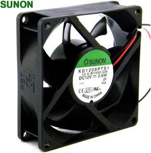 FOR 12V 2.6W KD1208PTS1 12V 2.6W 2Wire Cooling fan 8cm 8025 80x80x25mm 8cm 37CFM