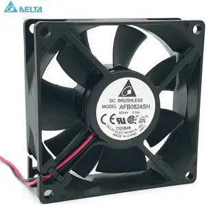 FOR for cooling fan 80mm AFB0824SH 80*80*25mm DC 24V 0.33A 4000RPM 46.62CFM 2-Pin