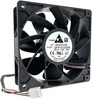FOR QFR1212GHE,High Speed GPU Mining Cooling Fan 120X120X38mm DC 12V 6000RPM Bearing PWM 4P