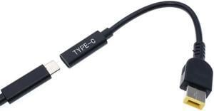 FOR Laptop DC Power Connector Cable Cord USB Type C Female to Square for T460s E470 T450