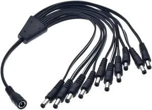 FOR DC Power 1 Female to 10 Male Way Splitter Connector Cable 5.5mm*2.1mm 12V For Camera LED Strip Light