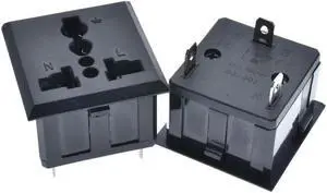FOR SS-801 Power Outlet BX-801 IEC INLET EU AU UK Copper CE Solder Pins Black,2PC