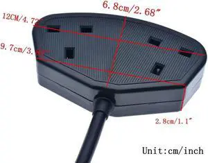 FOR UK Power Cord IEC 320 C14 Male to Dual UK BS1363/A 3Pin Female Power Cable For PDU 60CM