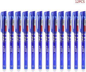 FOR 12Pcs Creative 0.5mm Erasable Gel Pens Blue Ink Office