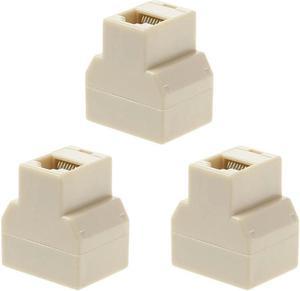 FOR 3Pcs RJ-45T Splitter Connector 1 To 2 Way LAN Ethernet Network Cable RJ45 Female Splitter Connector Adapter