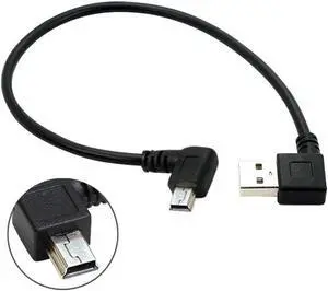 FOR Mini USB Data Cable 10INCH 90 Degree Right Angle Nickel Plated Short USB 2.0 A-Male-4Pin to Right Angle Mini-B-5Pin