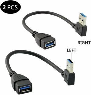 FOR USB 3.0 Male to Female Extension Data Cable Left and Right Angle 2PCS (20CM,8IN)