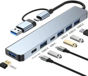 FOR 7 in 1 Multiport USB+USB c cable Splitter 5 USB Port 3.0 2.0 Ports For Book Pro PC Computer