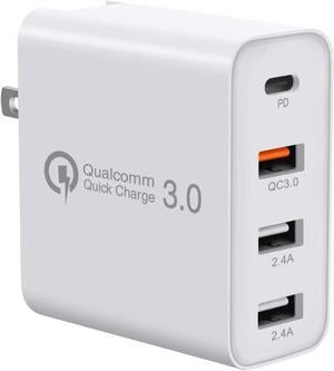 FOR USB C 48W 4 Ports Fast PD Wall s Quick Charge 3.0 Multi Port USB-C Travel Adapter for Phones