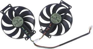 FOR 2Pcs 88mm/3.46in T129215SU 4Pin 12V 0.5A VGA Fan Graphics Card Cooling Fan for GTX1650 Ti/S 2070 Radiator