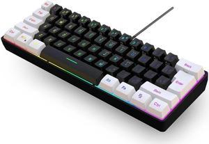 FOR Gaming Keyboard, Quiet Computer Keyboard USB 61-Key Gaming Keypad Ergonomic Streamlined Design Keyboard