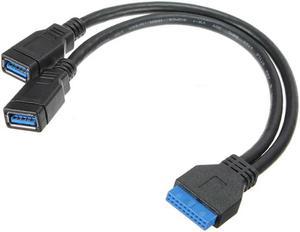 FOR 2 Port USB 3.0 A Female to 20 Pin Header Motherboard Cable Internal Connection usb3.0 to 20pin/19pin