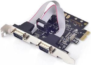 FOR PCIE 2 Port RS232 RS-232 Serial Port COM to PCI-E PCI Express Card Adapter Converter 2-port Serial Mcs 9922 win10