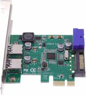 FOR 1 pcs 2-Port USB 3.0 19-pin USB3.0 PCI-E PCI Express pcie Card Motherboard 20P 20 pin Connector set