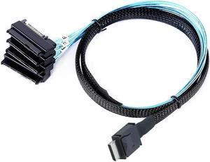 FOR MINI SAS SFF-8611 PCIe 4I STR to SFF-8482 2 in 1 Connector 4X SAS 29Pin with SATA 15PIN Power for SSD Data Adapter Cable