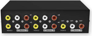 FOR 4 Port AV Switcher RCA switch Audio Video Selector 4 Input 1 Output Audio and video switche MT-431AV