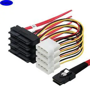 FOR MINI SAS SFF-8087 to 4 Ports SAS 8482 connection Cable with POWER for server FOR MINI SAS SFF-8087 to 4 Ports SAS 8482 connection Cable with POWER for server