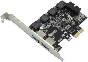 FOR PCI-e X1 to 4 Port USB 3.0 Card (2 External Port + 19pin Header 2 Internal Port)
