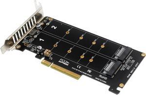 FOR Dual M.2 NVMe PCIe x8 Split Card with PCIe 4.0 Support for SSD RAID Expansion Adapter on Motherboard