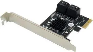 FOR PCIe to 4 Ports SATA 3 III 3.0 6 Gbps SSD Adapter PCI-e PCI Express x1 Controller Board Expansion Card Support x4 x6 x8 x16