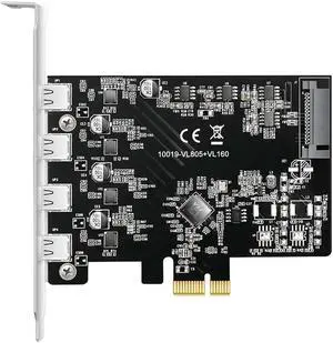 FOR Pci-E to dual Type-C USB3.1 Expansion Card 4 Port 5Gbps High-Speed Type C Adapter Card pcie converter tc usb 3.1