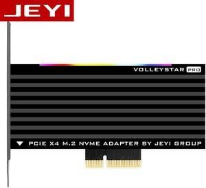 FOR VolleyStar-PRO Black Heat Sink Heatsink M.2 NVMe SSD NGFF TO PCIE X4 Adapter MKey Port Card PCI-E 3.0 x4 Full Speed RGB LED