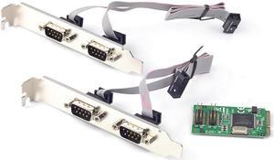 FOR Mini PCIe to Serial RS-232 port DB9 Adapter 4 ports RS232 to Mini PCI-e Card set converter card