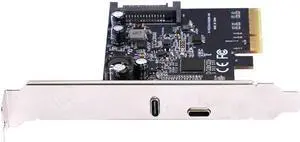 FOR PCIE3.0 To USB3.2 Type-c 20G Data Transfer and 20W Quick Charge USB-C controller Card pci-e to dual usb3.2 tc connector