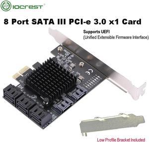 FOR PCIe gen2 x1 to 8 Ports 6G SATA III 3.0 Controller Non Raid Expansion Card Low Profile Bracket