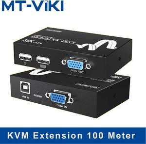 FOR KVM Extension 100M Keyboard Video Mouse Repeater Adapter VGA USB Extender via UTP CAT RJ45 LAN cable MT-100UK-U