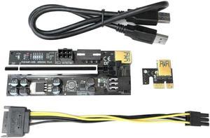 FOR Riser VER 009C Plus PCI Express Adapter 1X To 16X Ext Pcie Riser Adapter Card SATA Dual 6Pin Adapter