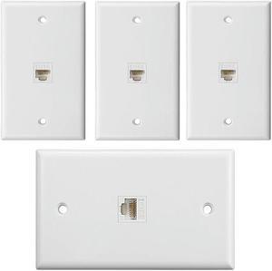 FOR 1-Port Ethernet Wall Plate Jack Wall Plate With RJ45 Female To Female Inline Coupler Insert