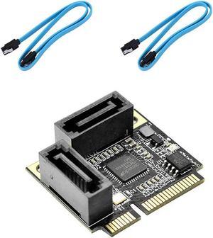 FOR 2 Ports Mini PCI-E PCI Express To SATA 3.0 Converter Hard Drive Extension Card With SATA Cable For PC Computer