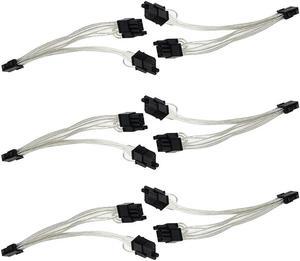 FOR 6 Pin To 2 X 8 Pin (6+2) Pcie Adapter Power Splitter Power Extension Cable PCI Express Splitter Cable 9 Inches (6 Pack)