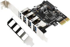 FOR Pcie To USB3.0 Expansion Card 4-Port 2U/4U Chassis Dual Power Supply 5Gbps Rate Support Pci-E X1 X4 X8 X16 Interface